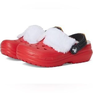 Crocs Classic Lined Santa Clog Size & Toddler 7 & J 3 Red Faux Fur Cozy Holiday